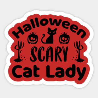 Halloween scary cat lady Sticker